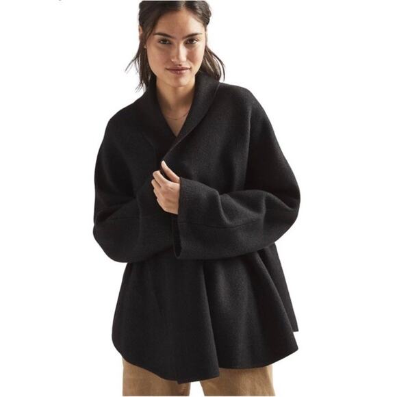 Anthropologie Trish Open Front Cinch Cardigan Sweater Jacket One Size Black - Picture 2 of 11